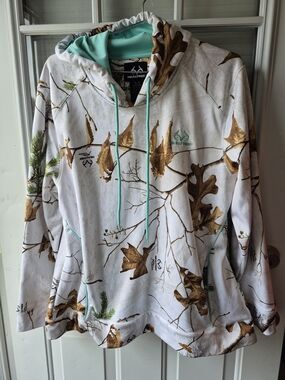 Realtree Snow Camo Hoodie with Teal Accents